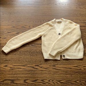 Everlane The Texture Cardigan in Creme, Size Small